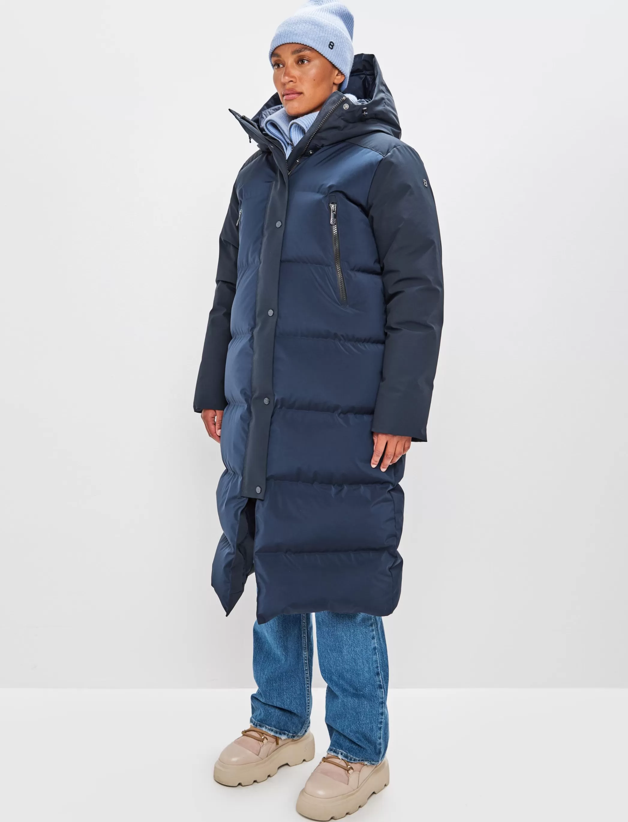 Shop Lilly W Down Coat - Navy Klader
