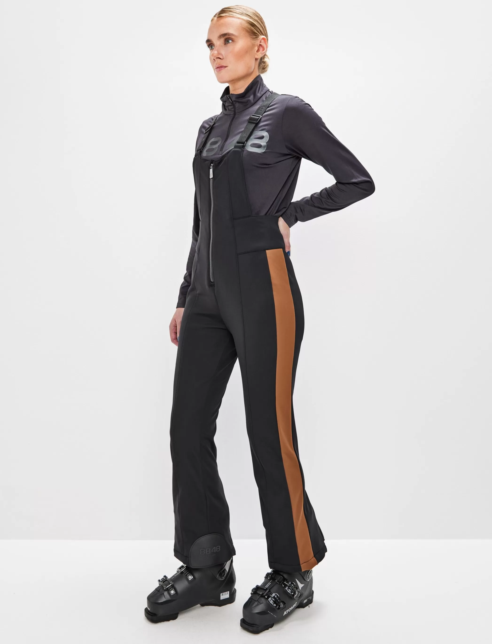 Outlet Maya W Bib Pant - Black/Cash Brown Klader