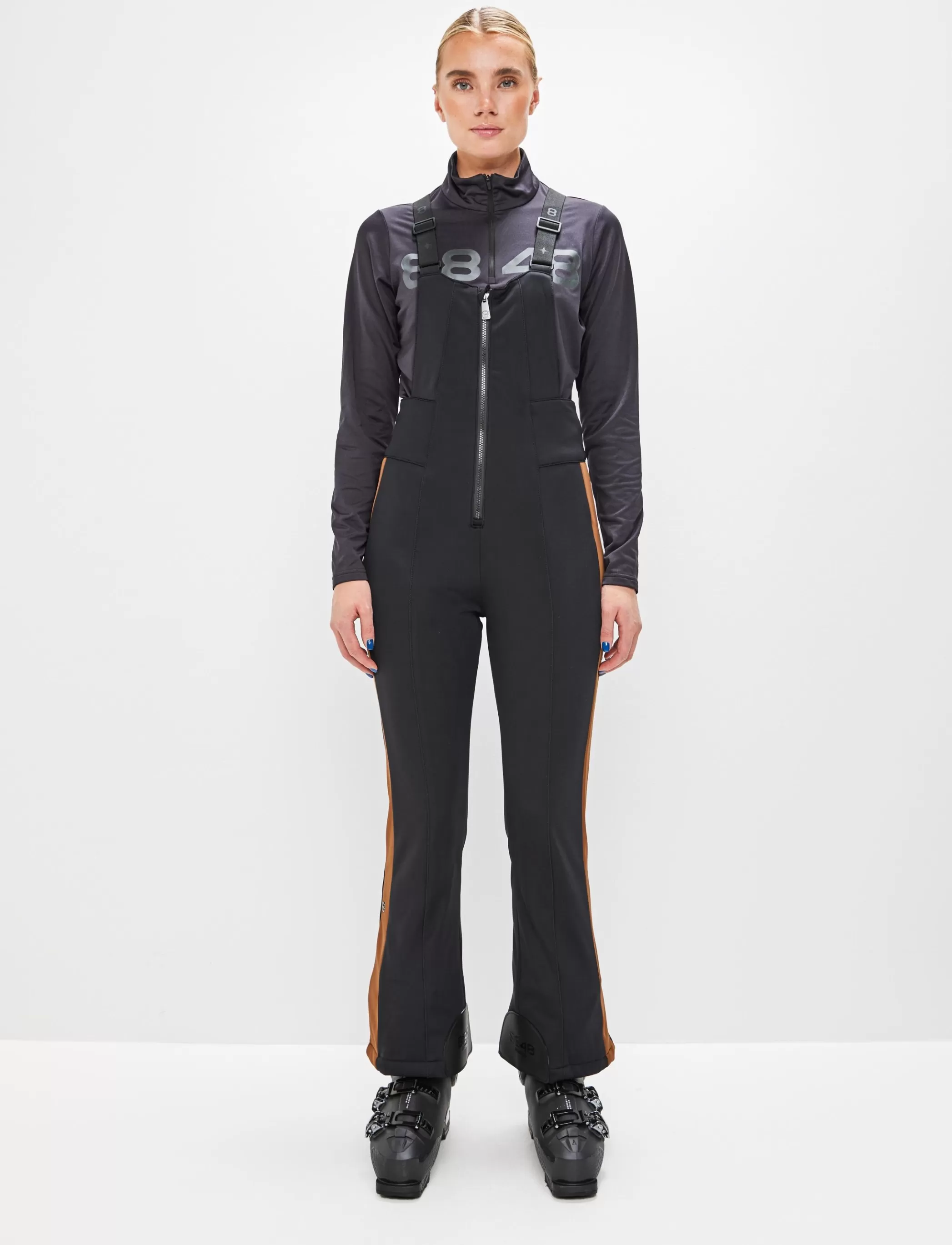 Outlet Maya W Bib Pant - Black/Cash Brown Klader