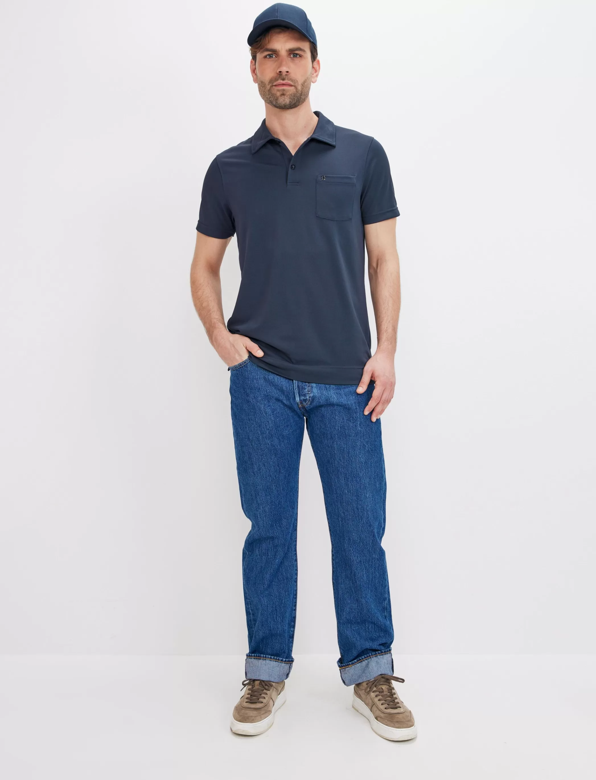 Sale Phase Tech Polo Shirt - Navy Klader