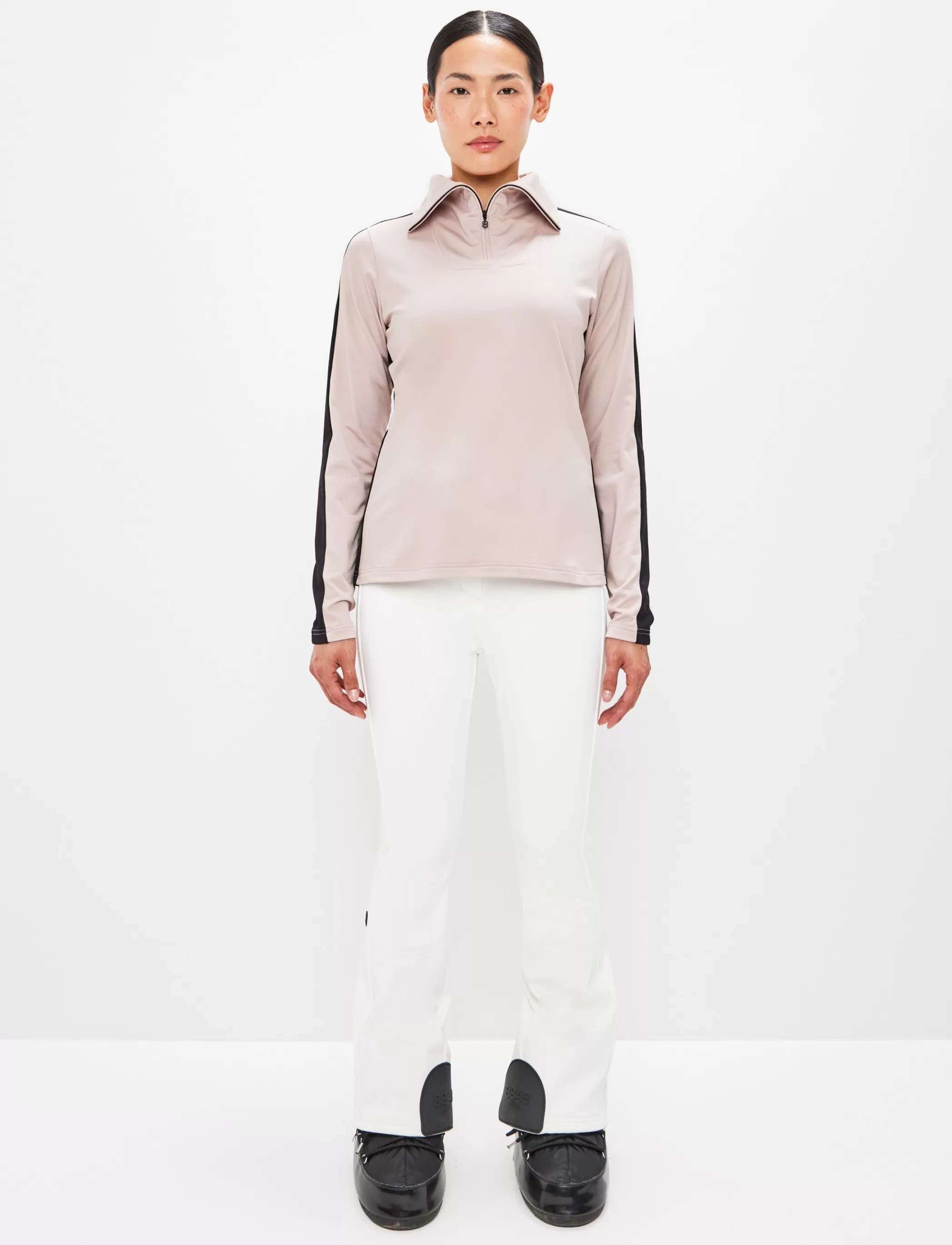 Outlet Vanessa W 1/2 Zip Sweat - Powder Pink Skidkläder